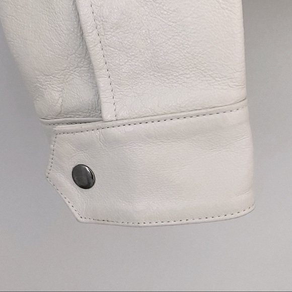 URBAN BEHAVIOR Beige Leather Moto Jacket - Picture 3 of 7